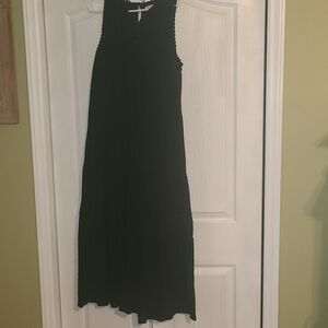 Black Maxi Dress with Crochet Trim - Women Dresses Maxi